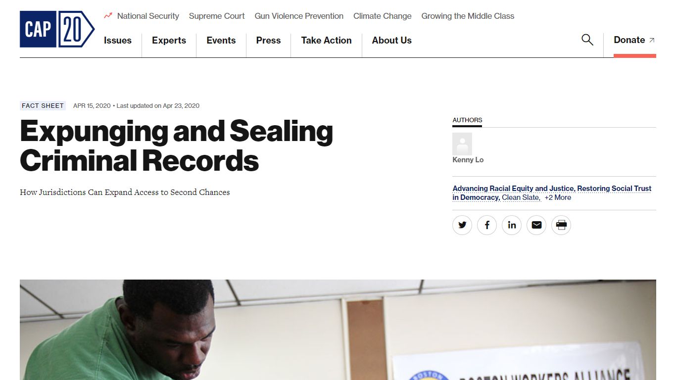 Expunging and Sealing Criminal Records - Center for American Progress